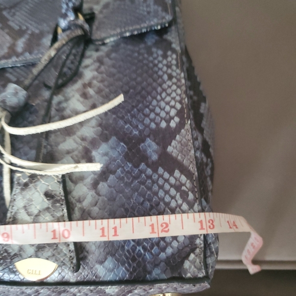 Gili Exotic Python snake print genuine leather handle, shoulder bag WOMEN'S - Picture 6 of 16